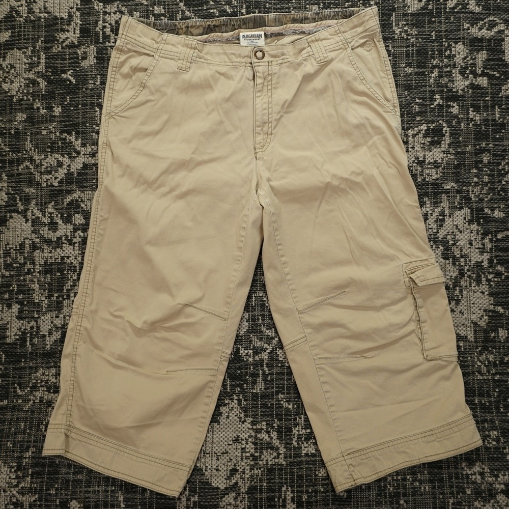 VTG Magellan Sportswear‎ Womens Capri Cargo Cropped Pants Size 12 Khaki Hiking
